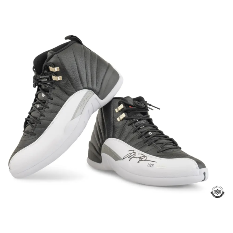 Michael Jordan Autographed Chicago Bulls Nike Air Jordan 12 Retro 'Playoffs' 2 Shoes UDA LE 23