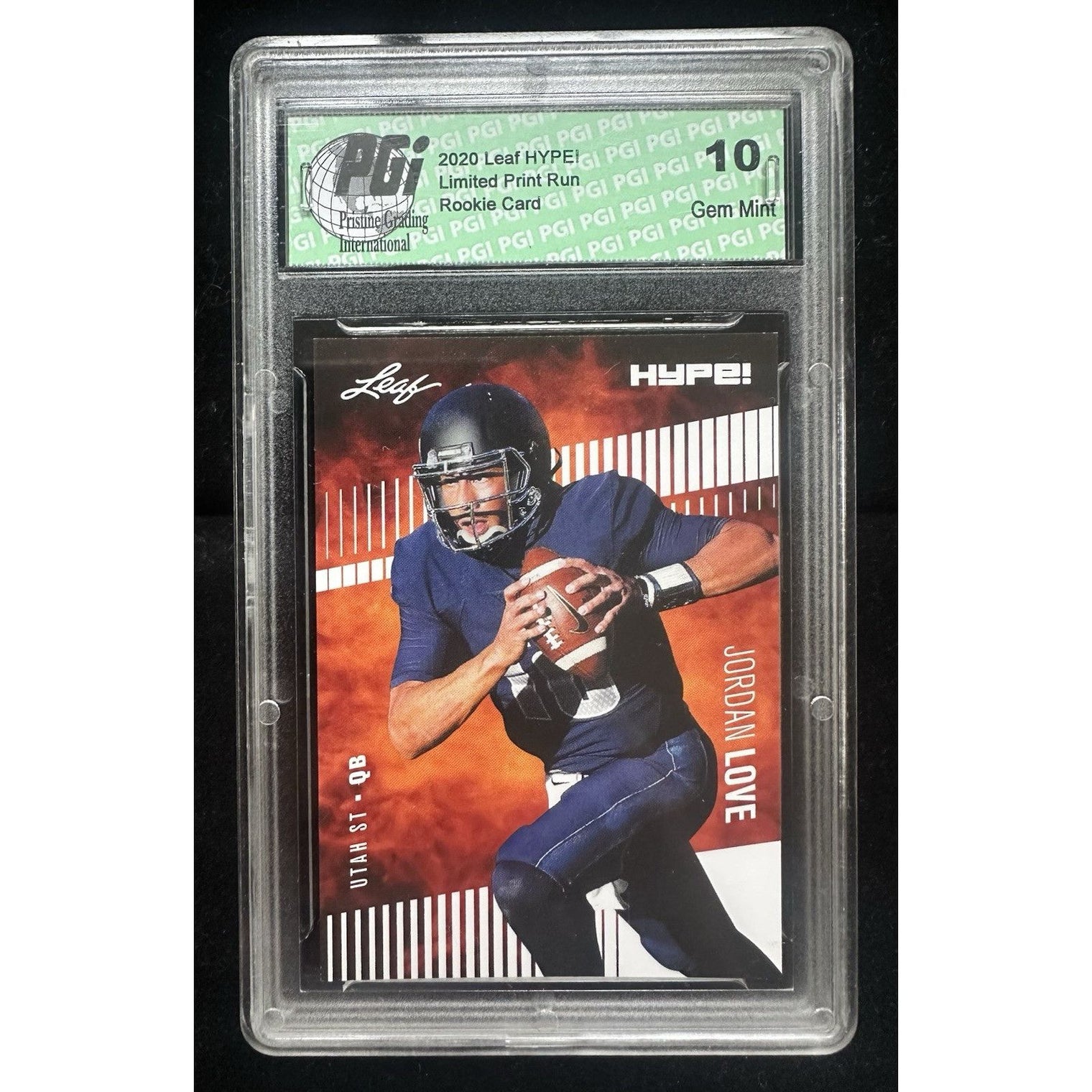 Jordan Love Utah St. 2020 Leaf HYPE! #33 Rookie Card PGI 10