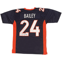 Champ Bailey of the Denver Broncos Autographed Blue Custom #24 Jersey Beckett