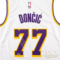 Luka Doncic Autographed Los Angeles Lakers White Nike Swingman Jersey Panini
