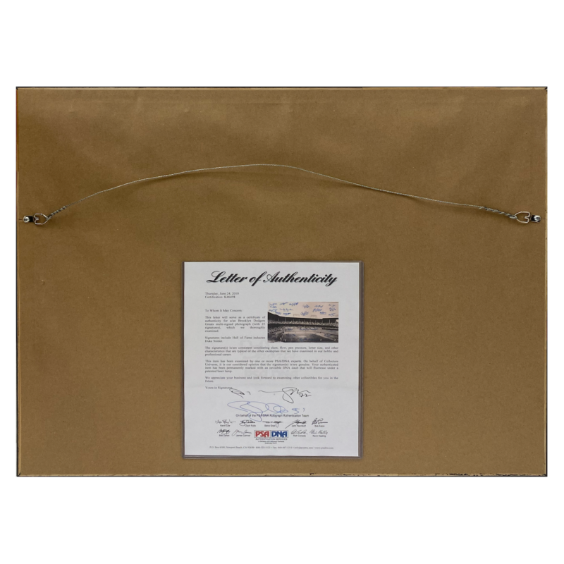 Brooklyn Dodgers Autographed Duke Snider + 25 Signature 16" x 20" Framed Photo PSA