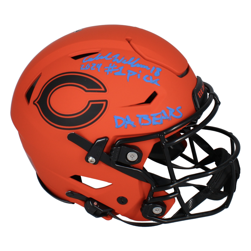 Caleb Williams Autographed "2024 #1 Pick" Chicago Bears 'RAVE' Speedflex Helmet Fanatics