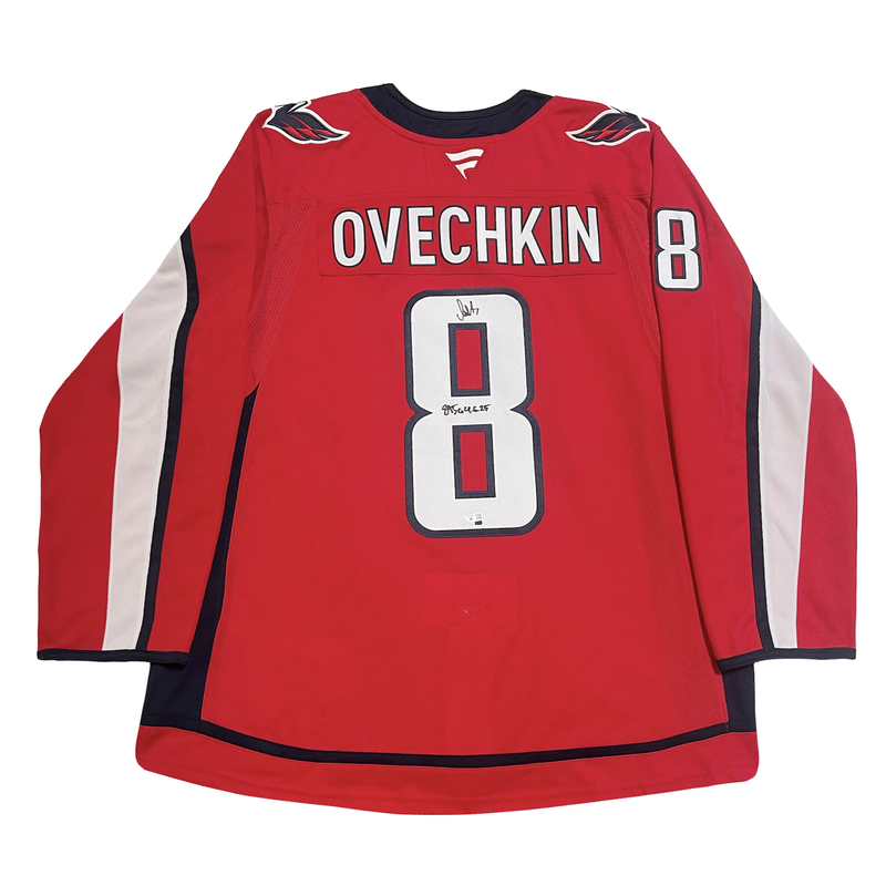 Alexander Ovechkin Autographed "895G 4-6-25" Washington Capitals Jersey Fanatics