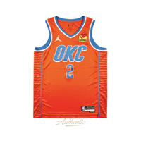 Shai Gilgeous-Alexander Auto/Ins OKC Orange Nike Swingman Jersey Panini LE 25
