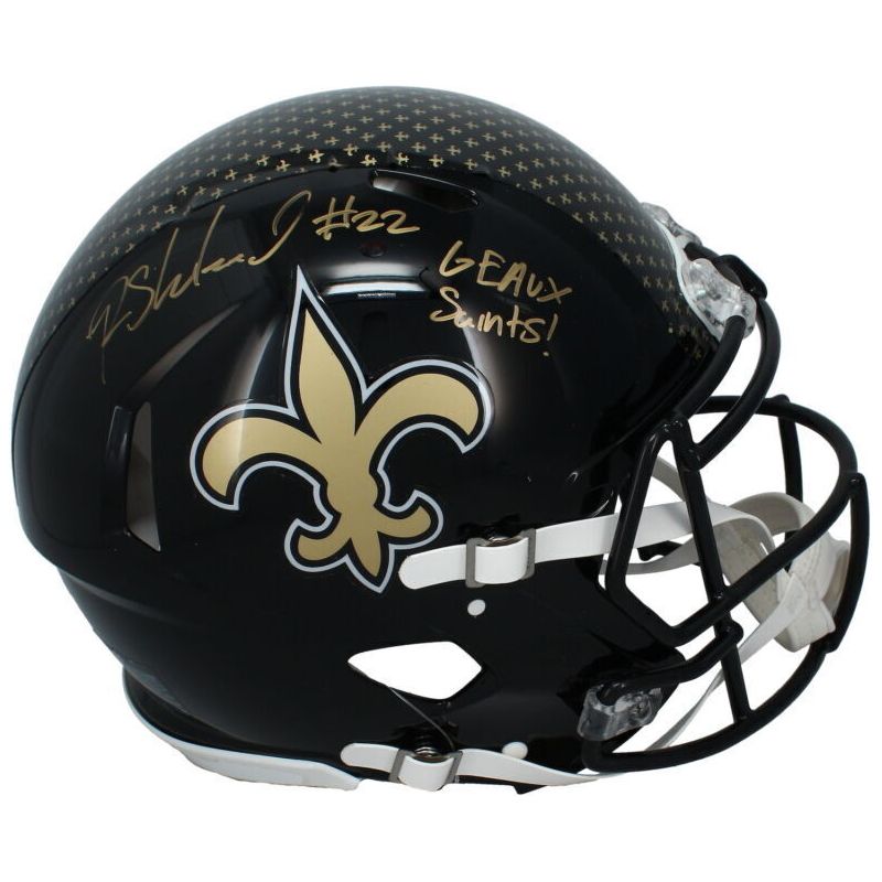 Rashid Shaheed Autographed New Orleans Saints "GEAUX SAINTS!" Saints Alt. Authentic Helmet Beckett