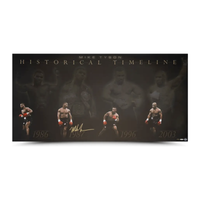 Mike Tyson Autographed "Historical Timeline" 48x24 Photo UDA LE 75
