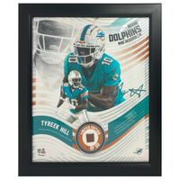 Tyreek Hill Miami Dolphins Framed 15 x 17 Game Used Football Collage LE 1/50