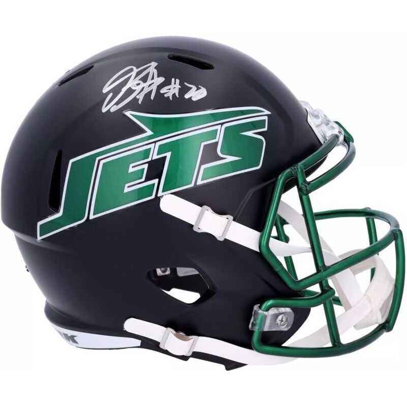 Breece Hall Autographed Jets Alternate #1 Full Size Speed Helmet Fanatics