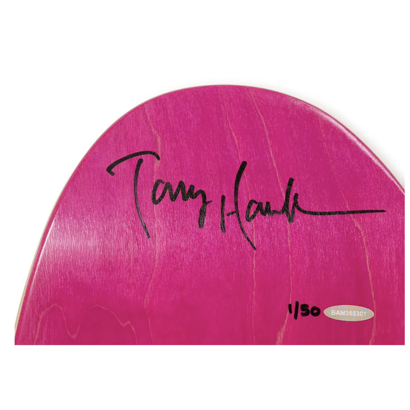 Tony Hawk Signed Birdhouse Vulture Pink Stain Old School Skateboard Deck UDA