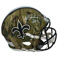 Rashid Shaheed Autographed New Orleans Saints Camo Authentic Speed Helmet Beckett