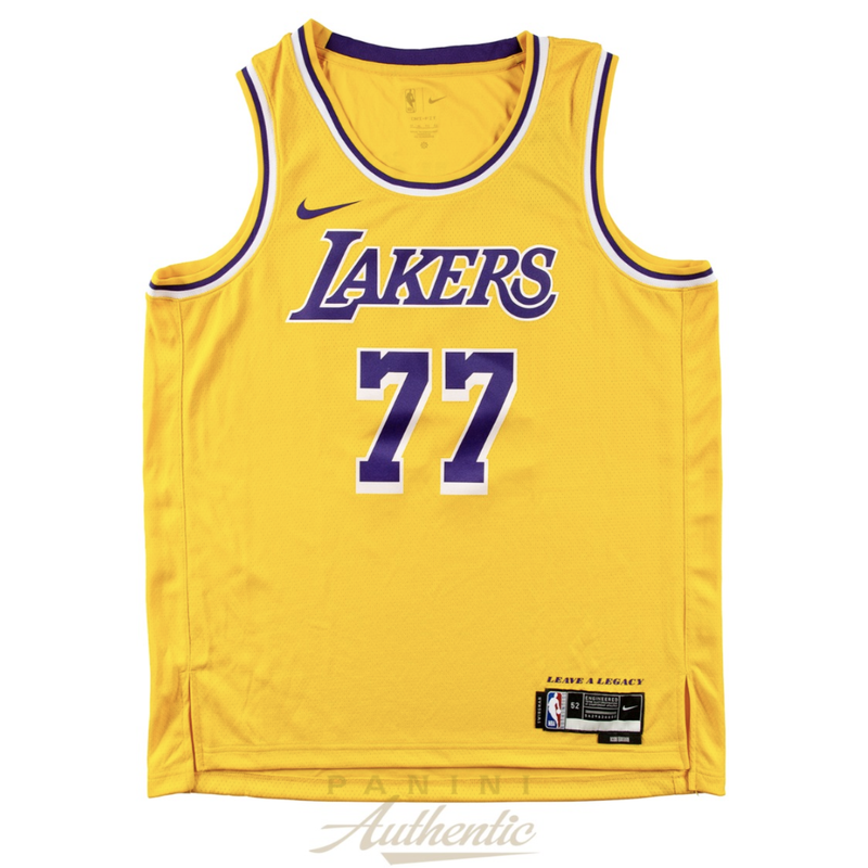 Luka Doncic Autographed Los Angeles Lakers Gold Nike Swingman Jersey Panini