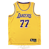 Luka Doncic Autographed Los Angeles Lakers Gold Nike Swingman Jersey Panini