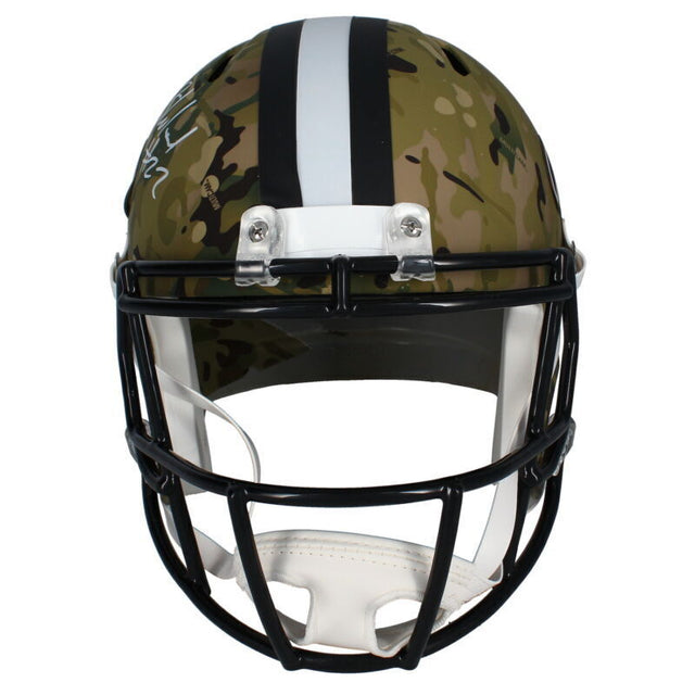 Rashid Shaheed Autographed New Orleans Saints Camo Full Size Speed Helmet Beckett