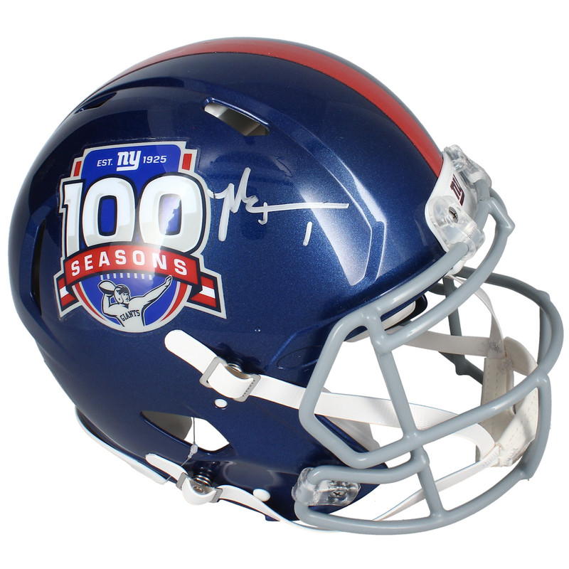 Malik Nabers Autographed New York Giants 100 Seasons Logo Speed Authentic Helmet Fanatics