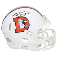 Bo Nix Autographed Denver Broncos 2023 Alt. White Speed Mini Helmet Fanatics
