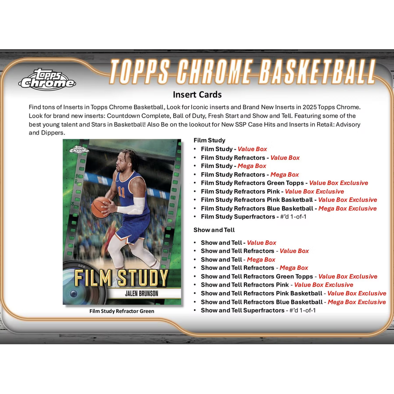 2024/25 Topps Chrome NBA Basketball 8-Pack Blaster Box Factory Sealed