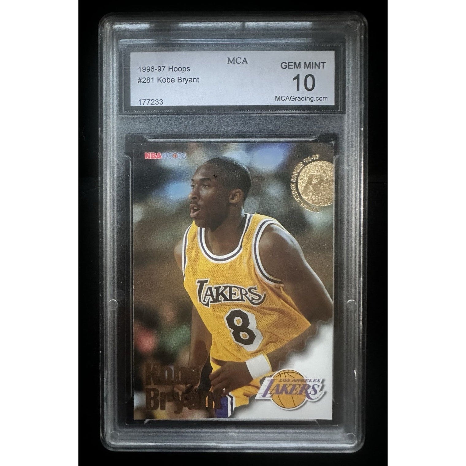KOBE BRYANT 1996 NBA Hoops #1 Draft Pick Rookie Card RC Lakers MCA Gem Mint 10