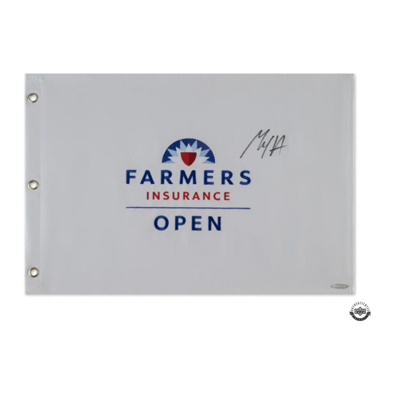 Max Homa Autographed Farmers Insurance Open Pin Flag UDA