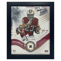 Christian McCaffrey 49ers Framed 15" x 17" Game Used Football Collage LE 50