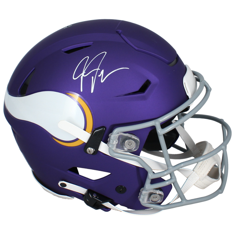 Justin Jefferson Autographed Vikings 2023 Tribute Speedflex Helmet Beckett