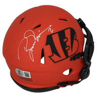 Boomer Esiason Autographed Cincinnati Bengals Mini Speed 'RAVE' Helmet Beckett