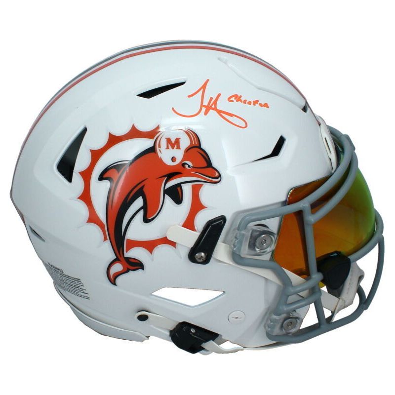 Tyreek Hill Autographed "Cheetah" Custom Logo Dolphins Speed Flex Helmet Beckett
