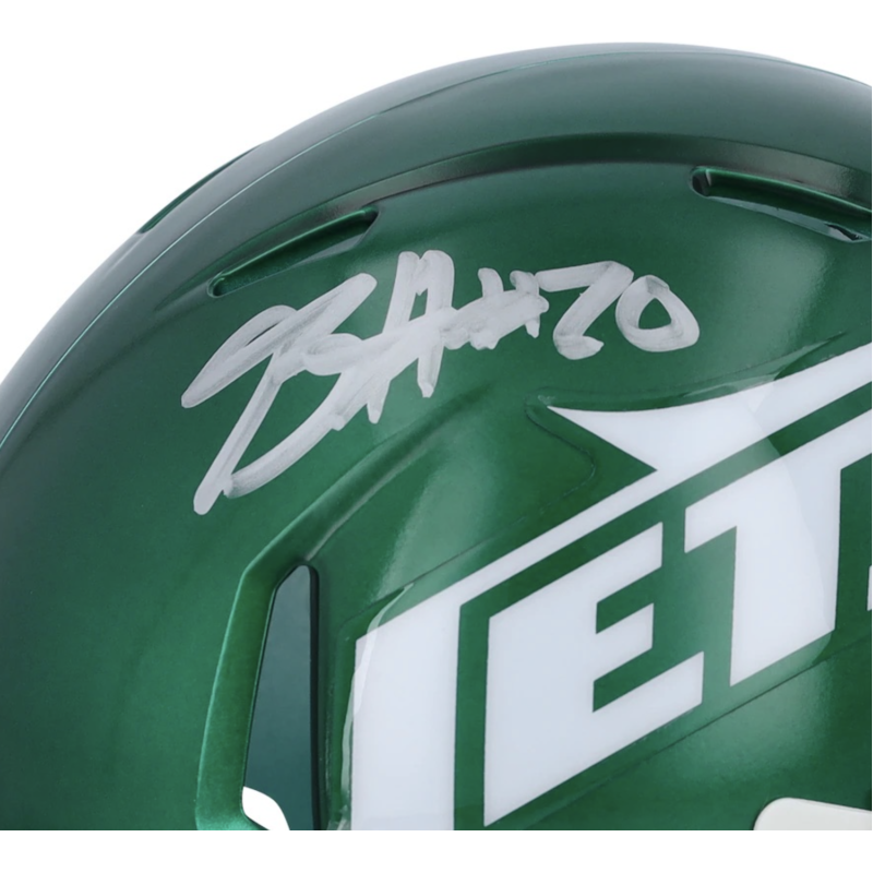Breece Hall Autographed New York Jets 2024 Mini Speed Helmet Fanatics