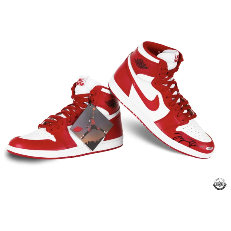 Michael Jordan Autographed Nike 1 Retro 1985 New Beginnings Shoes UDA