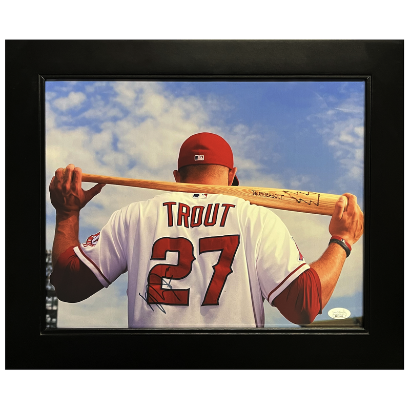 Mike Trout Autographed Los Angeles Angels 11" x 14" Framed Photograph JSA