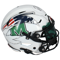 Randy Moss Autographed Patriots / Marshall Ripped Speedflex Helmet Beckett