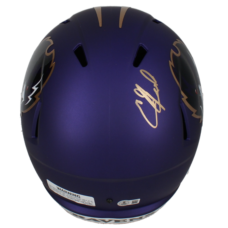 Ed Reed Autographed Ravens 2024 Alternate Full Size Speed Helmet Beckett