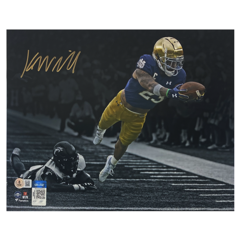 Kyren Williams Autographed Notre Dame 'Diving TD' 11" x 14" Photograph Beckett
