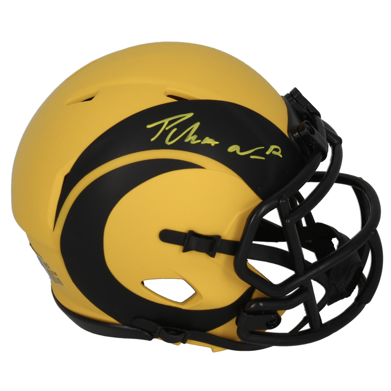 Puka Nacua Autographed Los Angeles Rams 'RAVE' Mini Speed Helmet Fanatics
