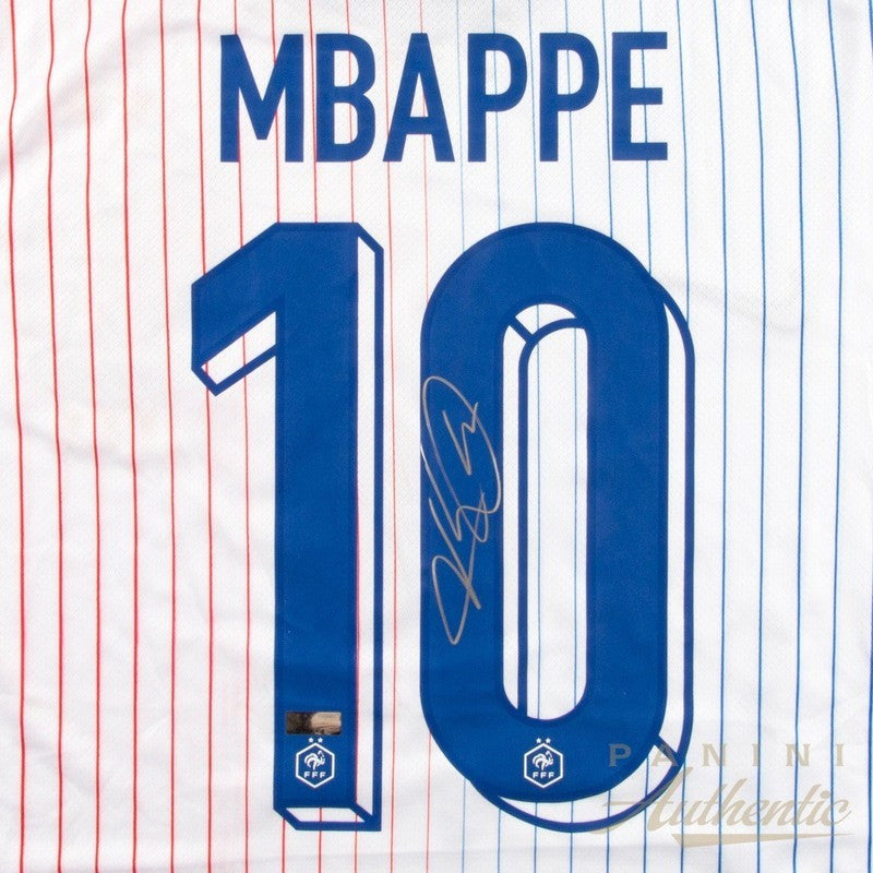 Kylian Mbappe Autographed 2024 France National Team Away Nike Jersey Panini