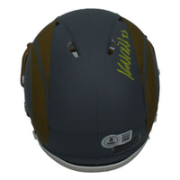 Kyren Williams Autographed (In Yellow) Rams Slate Mini Speed Helmet Beckett