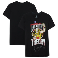 Austin Theory Autographed WWE Black That's All Day Thery Selfie T-Shirt Fanatics