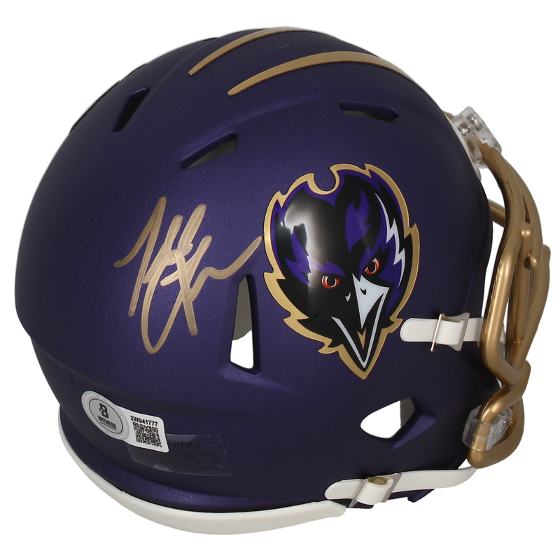 Terrell Suggs Autographed Ravens 2024 Alternate Mini Speed Helmet Beckett