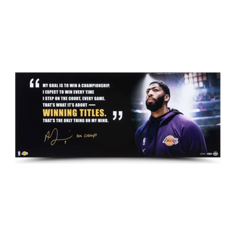 Anthony Davis Autographed and Inscribed Los Angeles Lakers "Winning Titles" 36x15 Photo UDA LE 120
