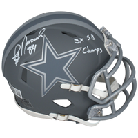 Jay Novacek Autographed "3x SB Champ" Cowboys Slate Mini Helmet Beckett