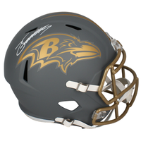 Zay Flowers Autographed Baltimore Ravens Slate Full Size Speed Helmet Beckett
