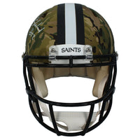 Rashid Shaheed Autographed New Orleans Saints Camo Authentic Speed Helmet Beckett