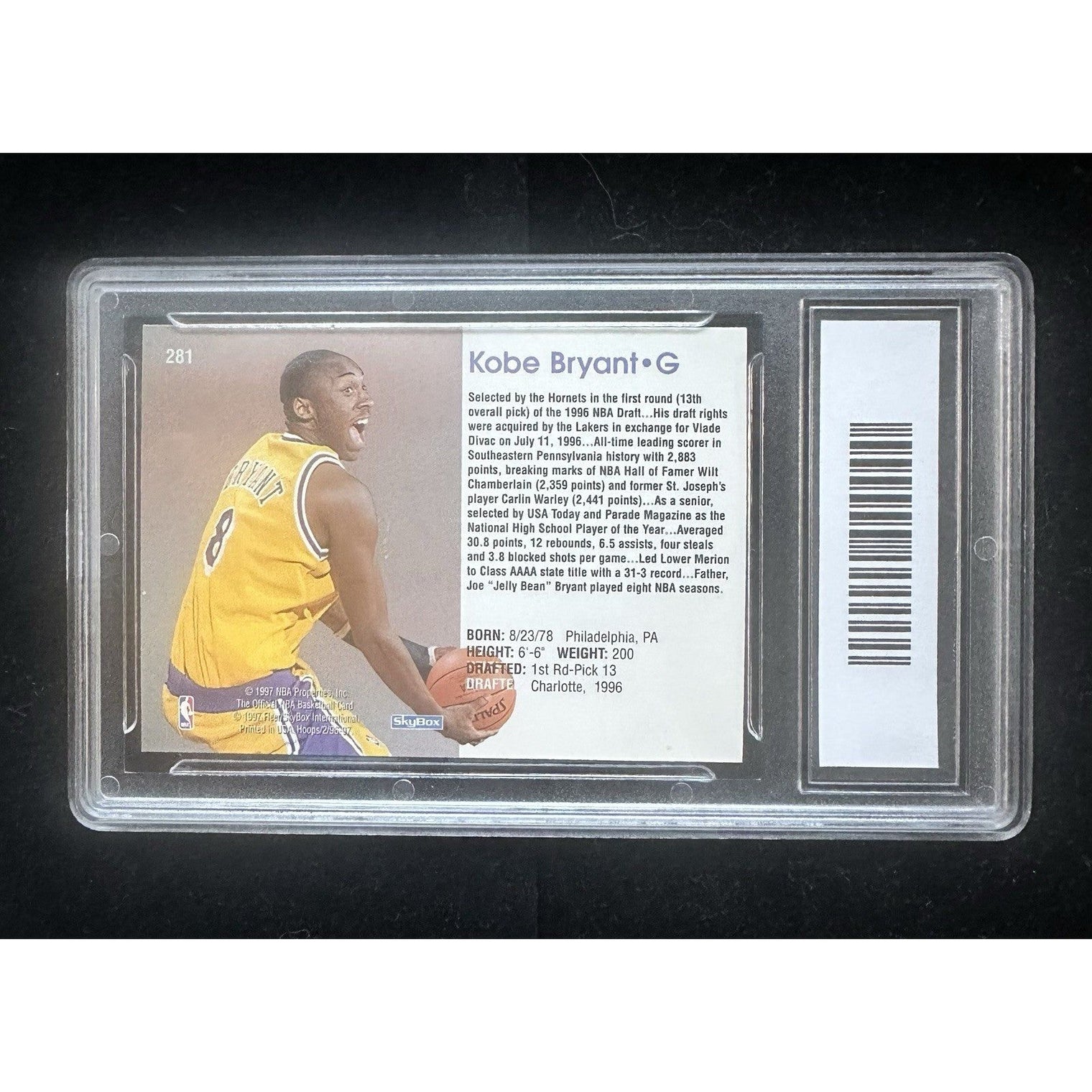 KOBE BRYANT 1996 NBA Hoops #1 Draft Pick Rookie Card RC Lakers MCA Gem Mint 10