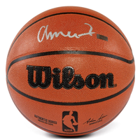 Amen Thompson Autographed Houston Rockets Wilson Basketball Panini