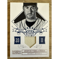 2012 National Treasures Triple Crown Winners Materials Justin Verlander Detroit Tigers 10/99