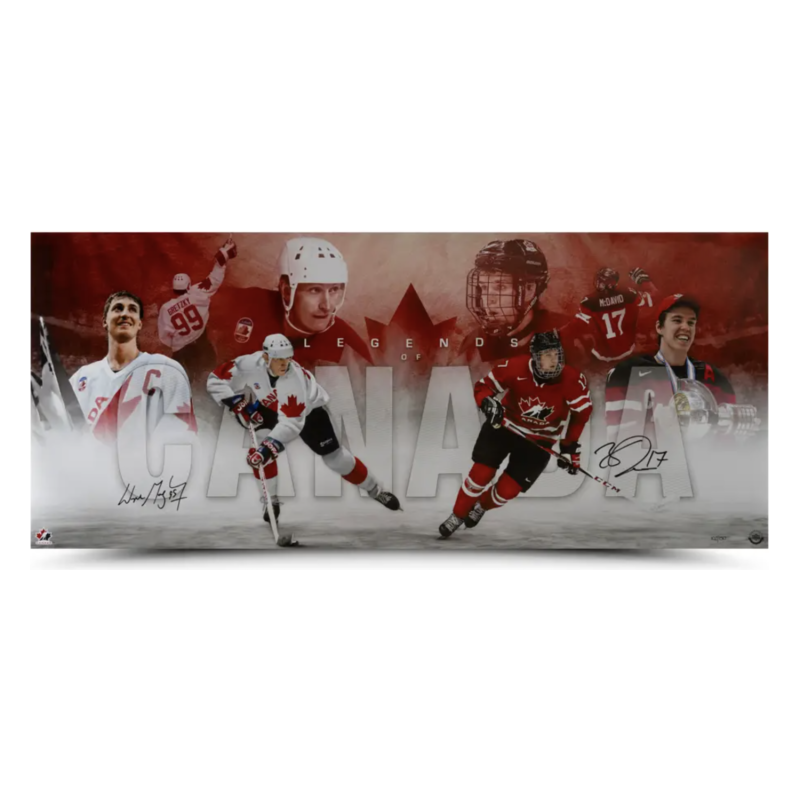 Wayne Gretzky/Connor McDavid Autographed "Legends of Canada" 42x18 Photo UDA
