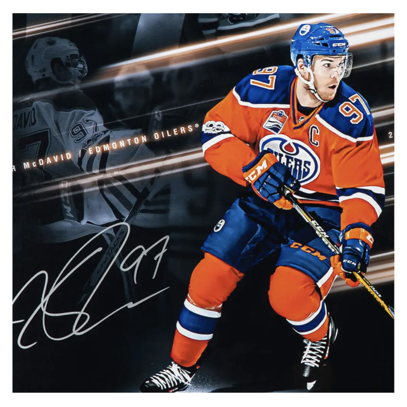Connor McDavid Autographed Edmonton Oilers "Playoff Collage" 20" x 24" Photograph UDA LE