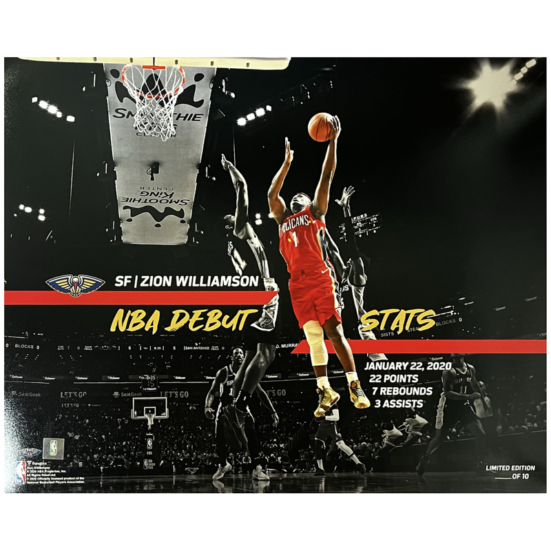 Zion Williamson Unsigned Pelicans Debut 16" x 20" Photograph LE 10
