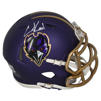 Ed Reed Autographed Baltimore Ravens 2024 Alternate Mini Speed Helmet Beckett