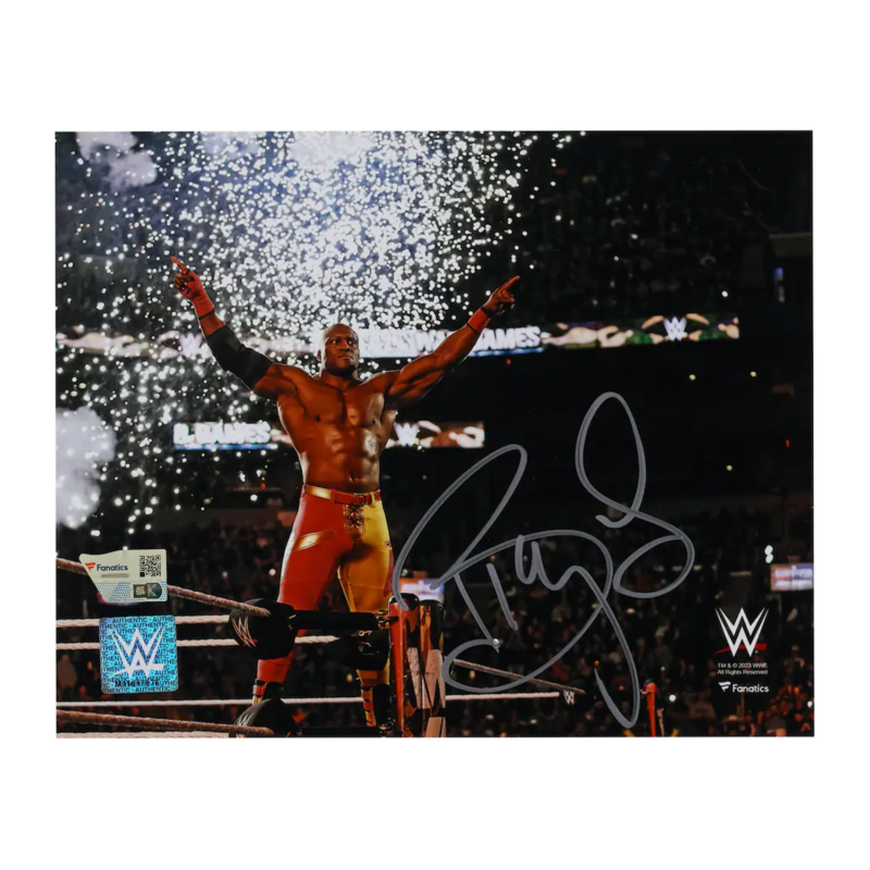 Bobby Lashley Autographed WWE Standing on Ropes 8" x 10" Photograph Fanatics