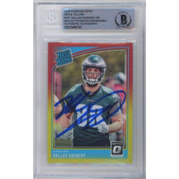 Dallas Goedert Autographed Philadelphia Eagles 2018 Donruss Optic R&Y RC Card #197 Eagles BAS